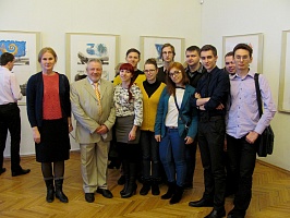 Студенты на выставке в Музее истории города Ярославля